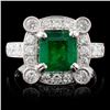 Image 1 : 18K White Gold 1.63ct Emerald & 1.04ct Diamond Rin