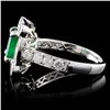 Image 3 : 18K White Gold 1.63ct Emerald & 1.04ct Diamond Rin
