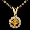 18K Yellow Gold 0.20ct Sapphire & 0.28ct Diamond P