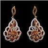 Image 1 : 14K White Gold 1.71ctw Fancy Color Diamond Earring