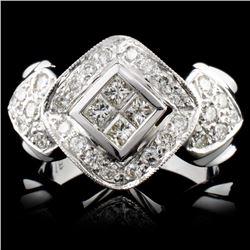 18K White Gold 0.97ctw Diamond Ring