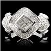 Image 1 : 18K White Gold 0.97ctw Diamond Ring