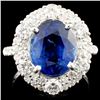 Image 1 : 18K Gold 5.60ct Sapphire & 1.44ctw Diamond Ring