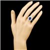 Image 4 : 18K Gold 5.60ct Sapphire & 1.44ctw Diamond Ring