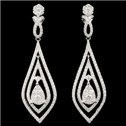 14K White Gold 1.63ctw Diamond Earrings