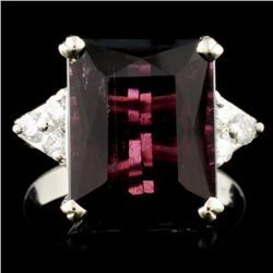 14K Gold 7.92ct Tourmaline & 0.23ctw Diamond Ring