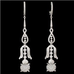 14K White Gold 1.67ctw Diamond Earrings