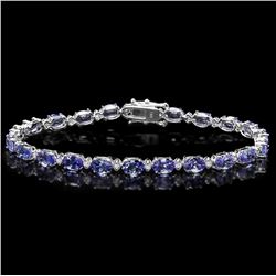 `14k Gold 10ct Tanzanite 0.50ct Diamond Bracelet