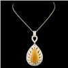 Image 1 : 18K Gold 7.28ct Opal & 1.88ctw Diamond Pendant