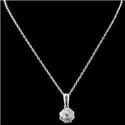 18K White Gold 0.54ctw Diamond Pendant