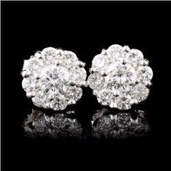 18K White Gold 1.16ctw Diamond Earrings