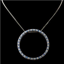 18K White Gold 0.92ctw Fancy Color Diamond Pendant