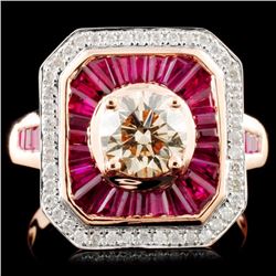 14K Gold 1.40ct Ruby & 1.00ctw Diamond Ring