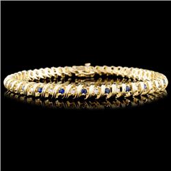 14K Gold 1.52ctw Sapphire & 0.70ctw Diamond Bracel