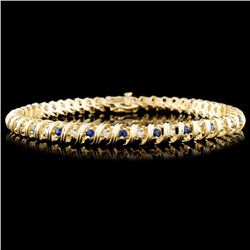 14K Gold 1.52ctw Sapphire & 0.70ctw Diamond Bracel