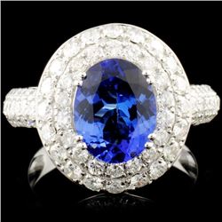 14K Gold 2.14ct Tanzanite & 1.71ctw Diamond Ring