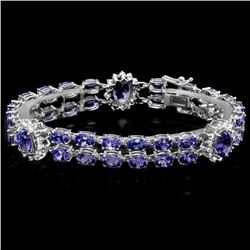 `14k Gold 21ct Tanzanite 1.66ct Diamond Bracelet