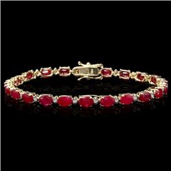 `14k Gold 13ct Ruby 0.55ct Diamond Bracelet