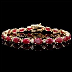 `14k Gold 15ct Ruby 0.60ct Diamond Bracelet