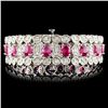 Image 2 : 14K Gold 21.50ct Ruby & 3.25ctw Diamond Bracelet