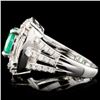Image 3 : 14K Gold 1.26ct Emerald & 1.28ctw Diamond Ring