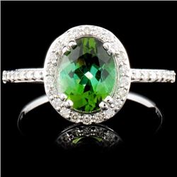 14K Gold 1.24ct Tourmaline & 0.37ctw Diamond Ring