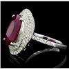 Image 3 : 18K White Gold 4.69ct Ruby & 0.65ct Diamond Ring