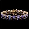Image 1 : `14k Gold 17ct Tanzanite 0.80ct Diamond Bracelet