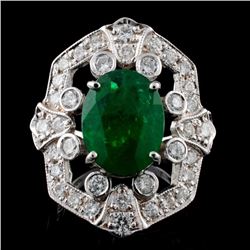 14K Gold 3.63ct Emerald & 1.24ct Diamond Ring