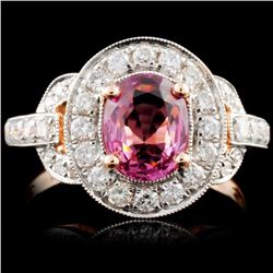 18K Gold 1.30ct Spinel & 0.63ct Diamond Ring