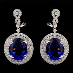 18K White Gold 15.96ct Tanzanite & 2.46ct Diamond
