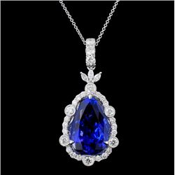 18K Gold 9.94ct Tanzanite & 1.05ct Diamond Necklac