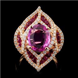 18K Rose Gold 3.00ct Sapphire & 0.82ct Diamond Rin