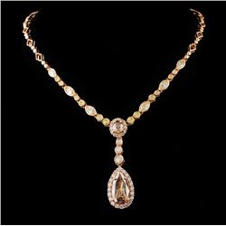 18K Rose Gold 3.87ctw Diamond Necklace