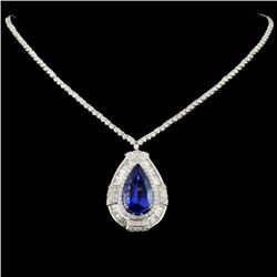 18K Gold 9.76ct Tanzanite & 5.09ctw Diamond Neckla