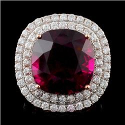 18K Rose Gold 18.74ct Tourmaline & 2.37ct Diamond