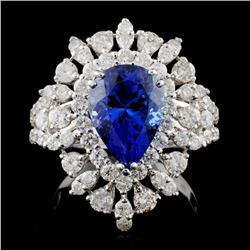 18K W Gold 3.21ct Tanzanite & 1.99ct Diamond Ring