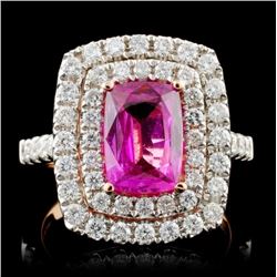 18K Rose Gold 2.20ct Sapphire & 0.96ct Diamond Rin