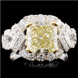 *GIA 18K Gold 3.99ctw Fancy Diamond Ring