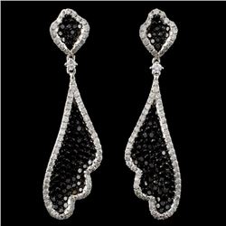 14K White Gold 4.33ctw Fancy Color Diamond Earring