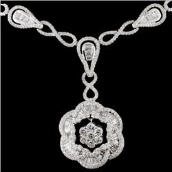 14K White Gold 3.70ctw Diamond Necklace