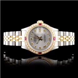 Rolex DateJust 18K/SS 1.00ct Diamond Ladies Watch