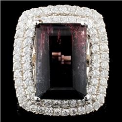 14K Gold 10.74ct Tourmaline & 2.04ctw Diamond Ring