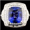Image 1 : 18K Gold 7.74ct Tanzanite & 1.54ctw Diamond Ring