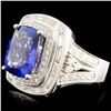 Image 2 : 18K Gold 7.74ct Tanzanite & 1.54ctw Diamond Ring