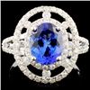 Image 1 : 14K Gold 1.88ct Tanzanite & 0.75ctw Diamond Ring