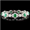 Image 1 : 18K Gold 15.04ct Emerald & 7.29ctw Diamond Bracele
