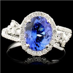 14K Gold 1.82ct Tanzanite & 0.48ctw Diamond Ring