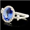 Image 2 : 14K Gold 1.82ct Tanzanite & 0.48ctw Diamond Ring