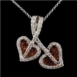 14K White Gold 1.16ctw Fancy Color Diamond Pendant